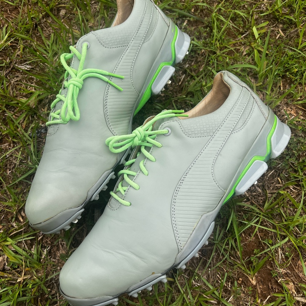 CLEAN Puma size 12 Mens Titan Tour Ignite Premium Golf Grey Shoes